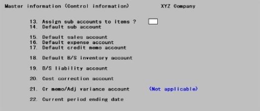 How to change a sub account to a master account Selecting Control Information